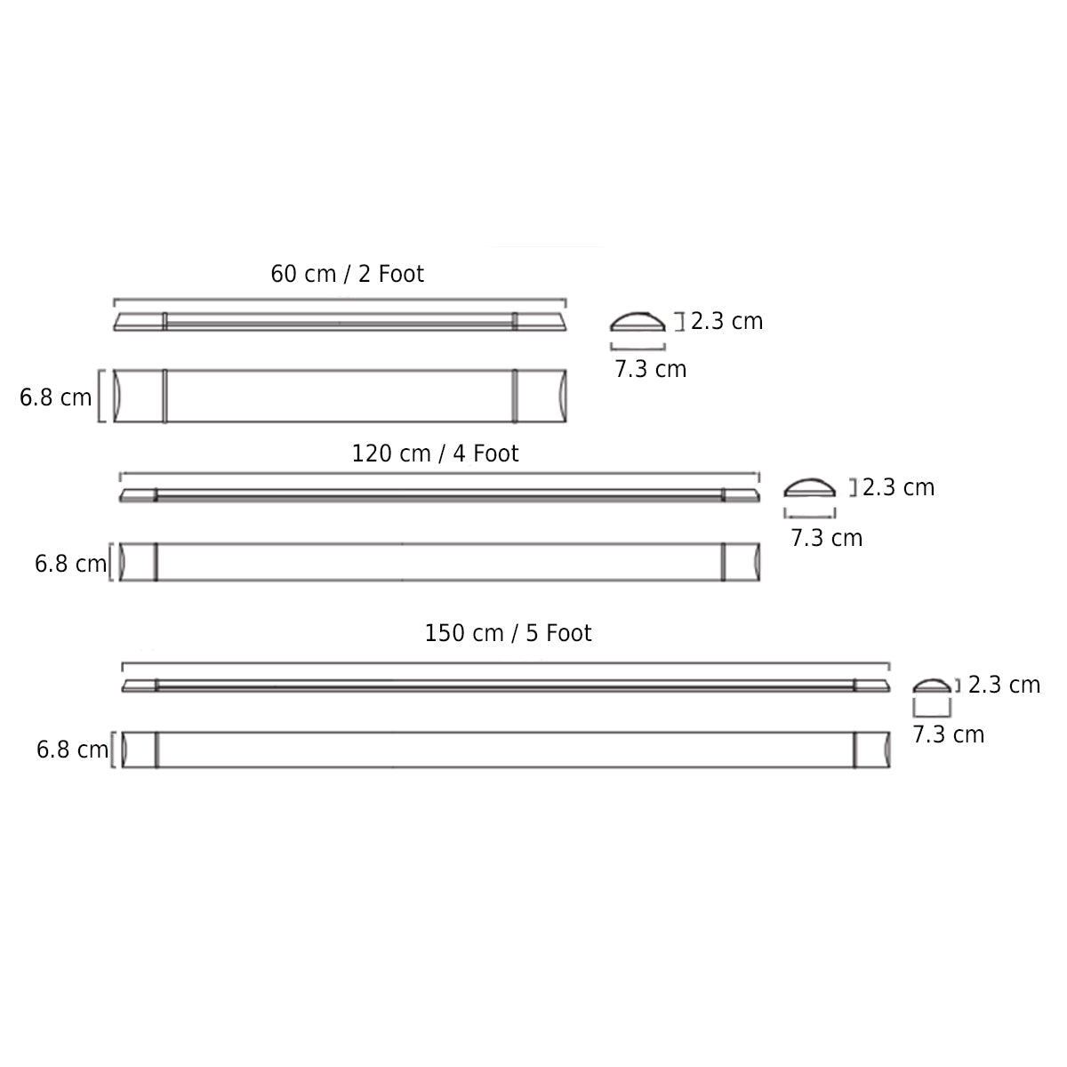 CGC FRENCHIE White Slim LED 5 Foot 1.5 Metre Strip Light 4000k 50W