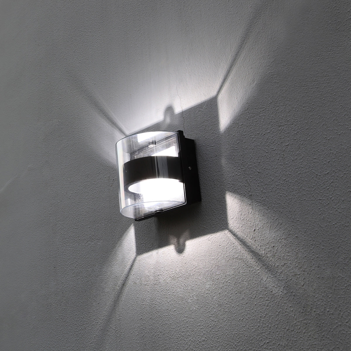 CGC FINLEY Dark Grey Curved Diffuser Outdoor LED Wall Light