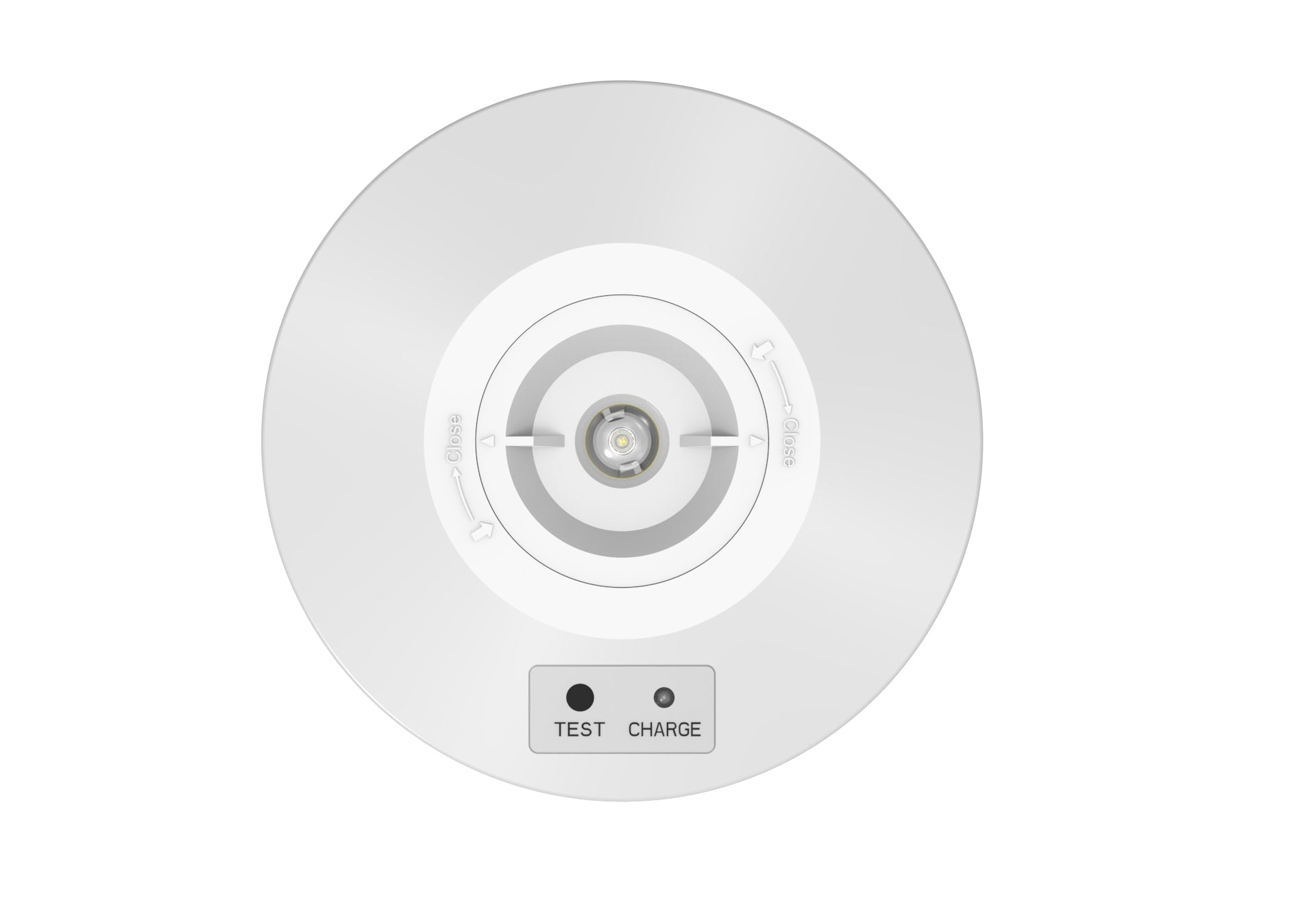 CGC Surface Mount Round White IP65 Emergency Downlight with Changeable Corridor and Open Area Lens