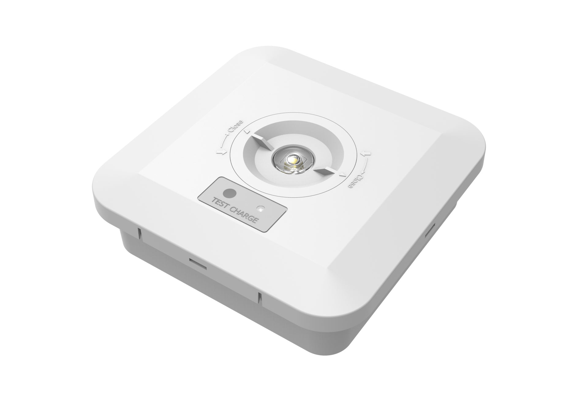 CGC Surface Mount Square White IP65 Emergency Downlight with Changeable Corridor and Open Area Lens