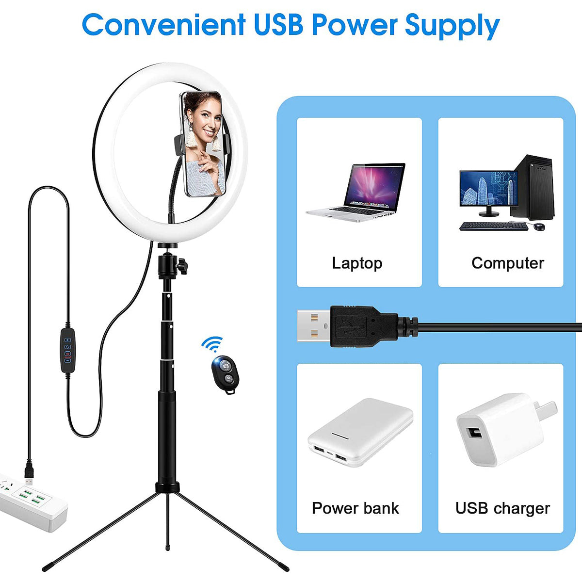 RINGO - CGC 10 Inch LED Ring Light With Detachable Selfie Stick
