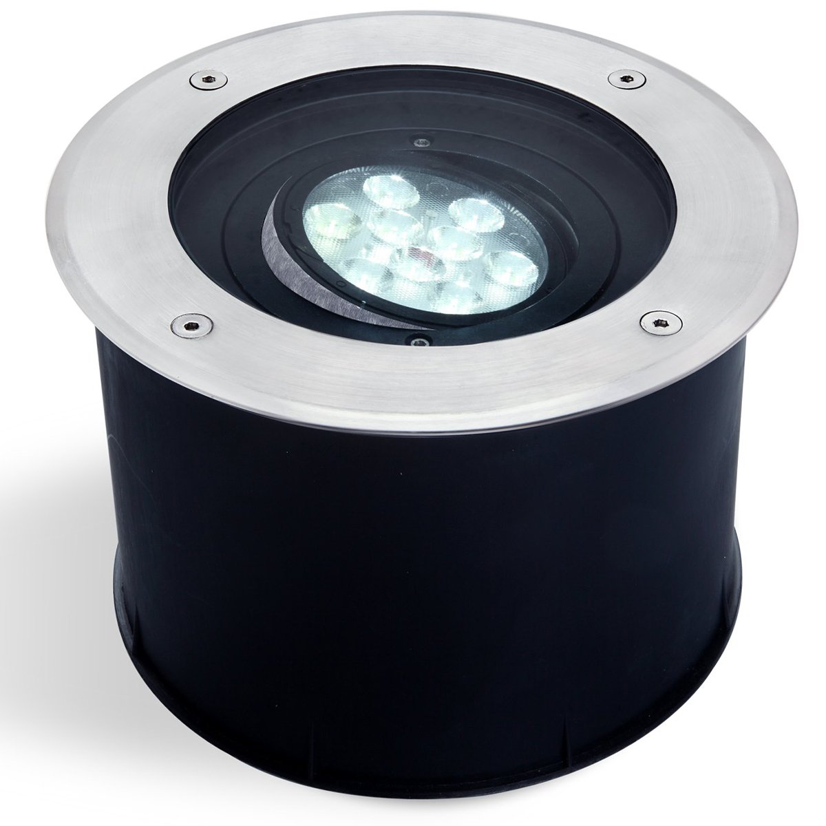 CGC YARA Silver Angled Compact Recessed Outdoor Ground Light