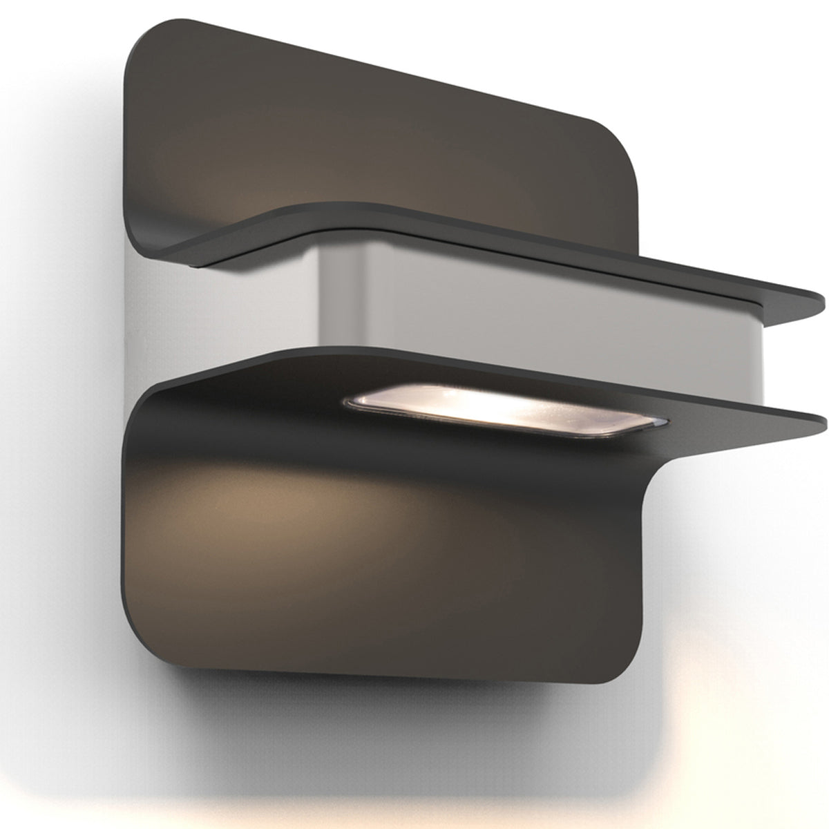 CGC MADDIE Dark Grey Square Up/Down LED Wall Light With Stainless Steel Strip