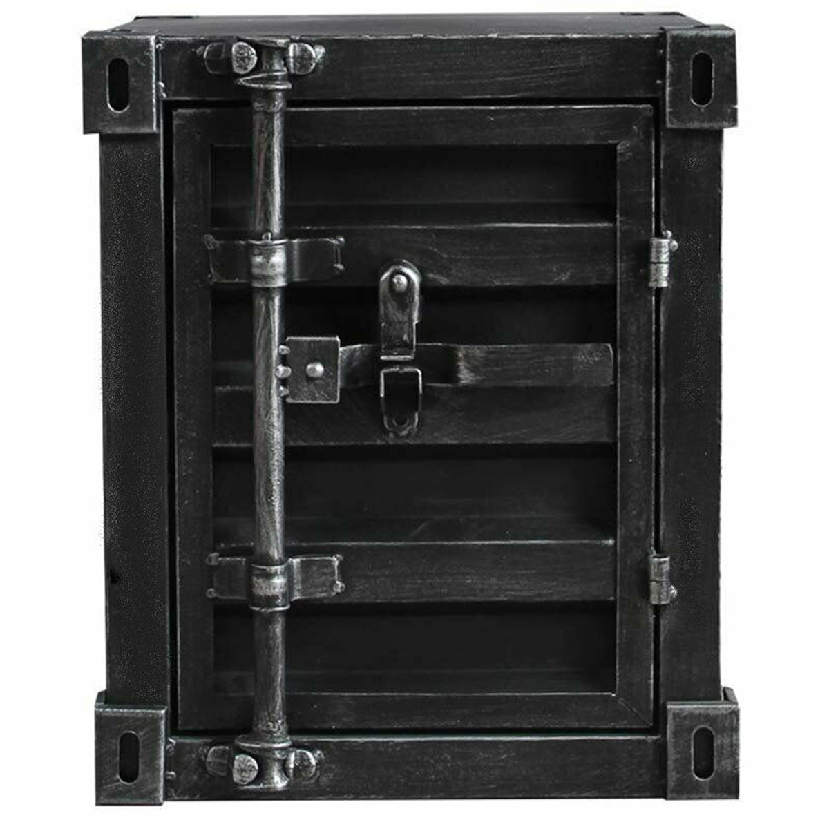 Add character to your living room, with the retro industrial shipping container end table. Comes in a choice of colours with the highest of quality finishes.  Whether it is a subtle dark or vibrant bright style this is sure to be a focal point in your room. Cleverly designed with shelving and a functional locking system, it can be used as storage as well as a side table, occasional table, office storage unit or even a bedside table.