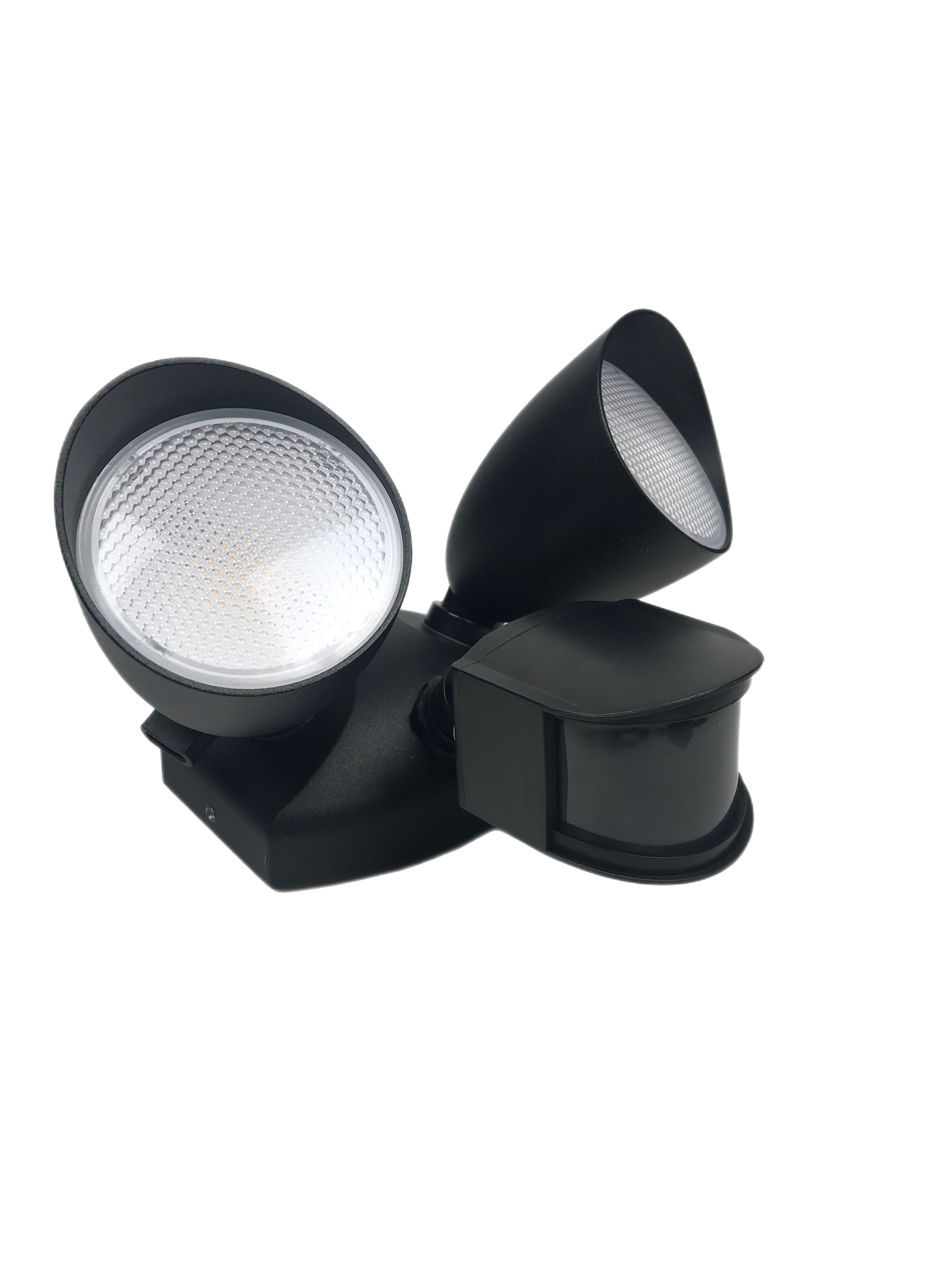 CGC MARTHA Black Double Floodlight With Sensor LED Outdoor