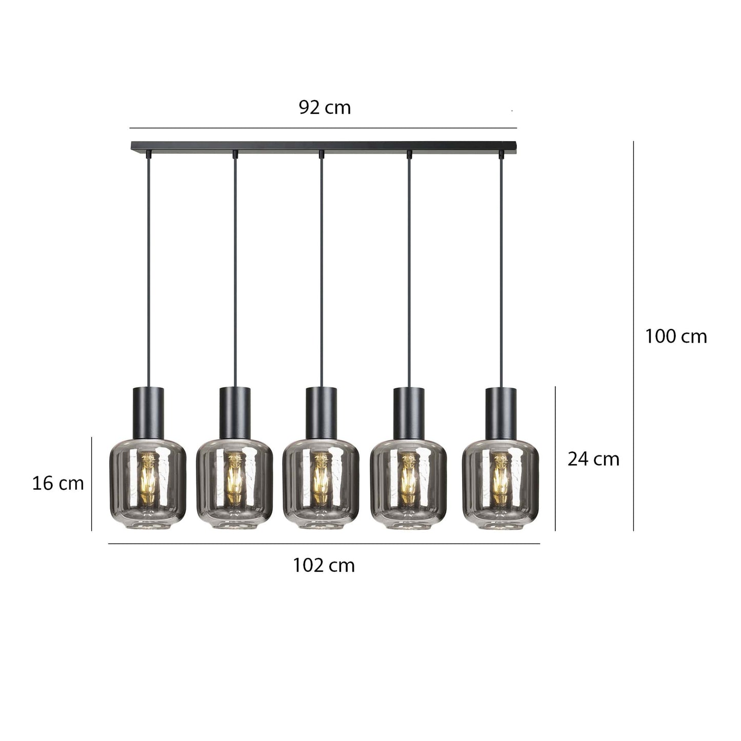 CGC INGVAR 5 BLACK CEILING LAMP LIGHT