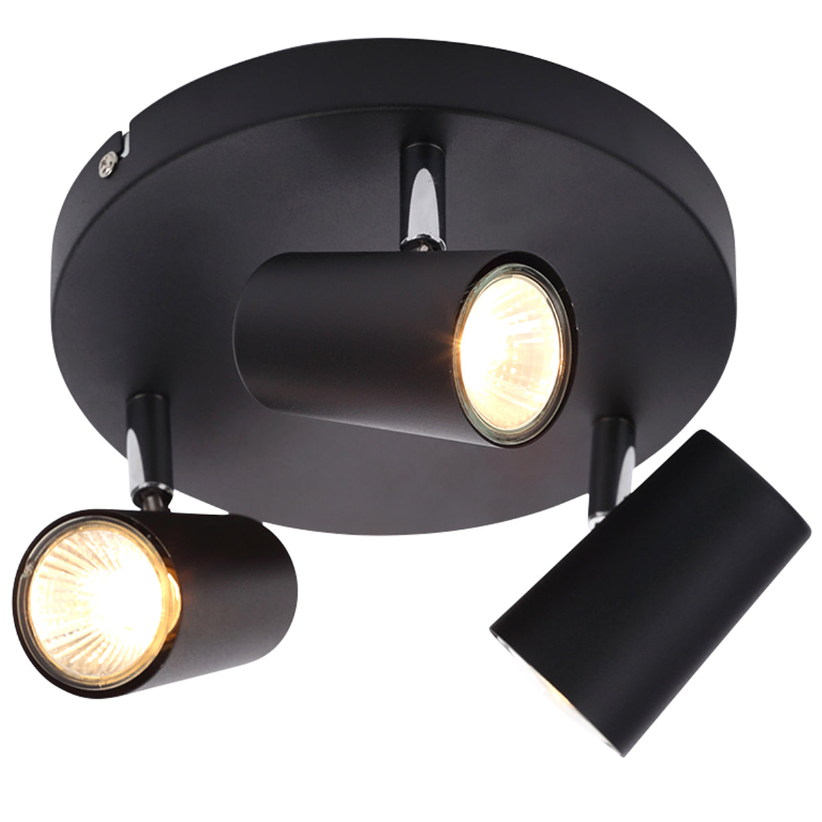 CGC LAYLA Adjustable Black 3 Light Ceiling Spotlight Plate
