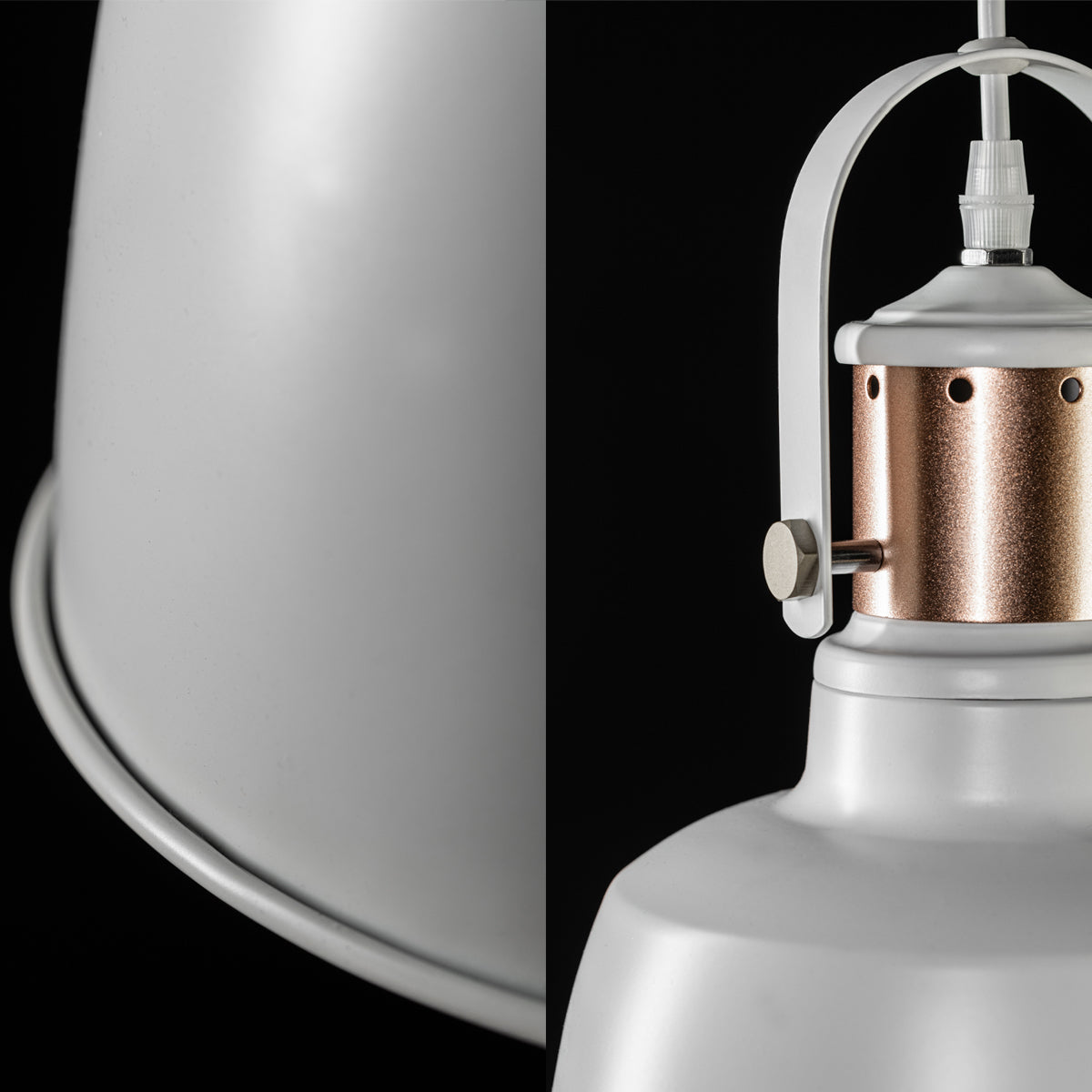 Our Marnie white adjustable dome ceiling pendant light is the perfect addition to any room to add a modern and industrial focal point. The industrial style of this light brings a bright and elegant aesthetic to your interior as the dome shape creates a modern and contemporary appearance. Would look great above a kitchen island or dining table. The height can be adjusted at the time of fitting.
