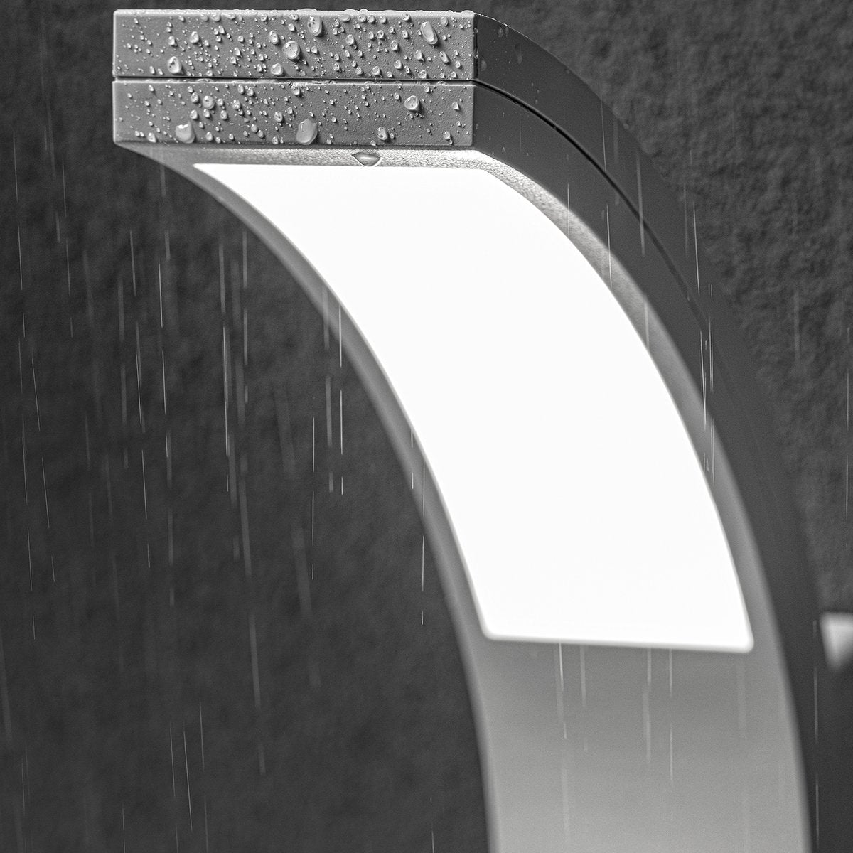 Paris has been designed for use outdoors. It features IP code IP54, which means that the light is protected from dirt and moisture. This LED outdoor wall light is simple and modern in design to create a minimalist light. The LEDs are housed behind an opal white panel made of polycarbonate.