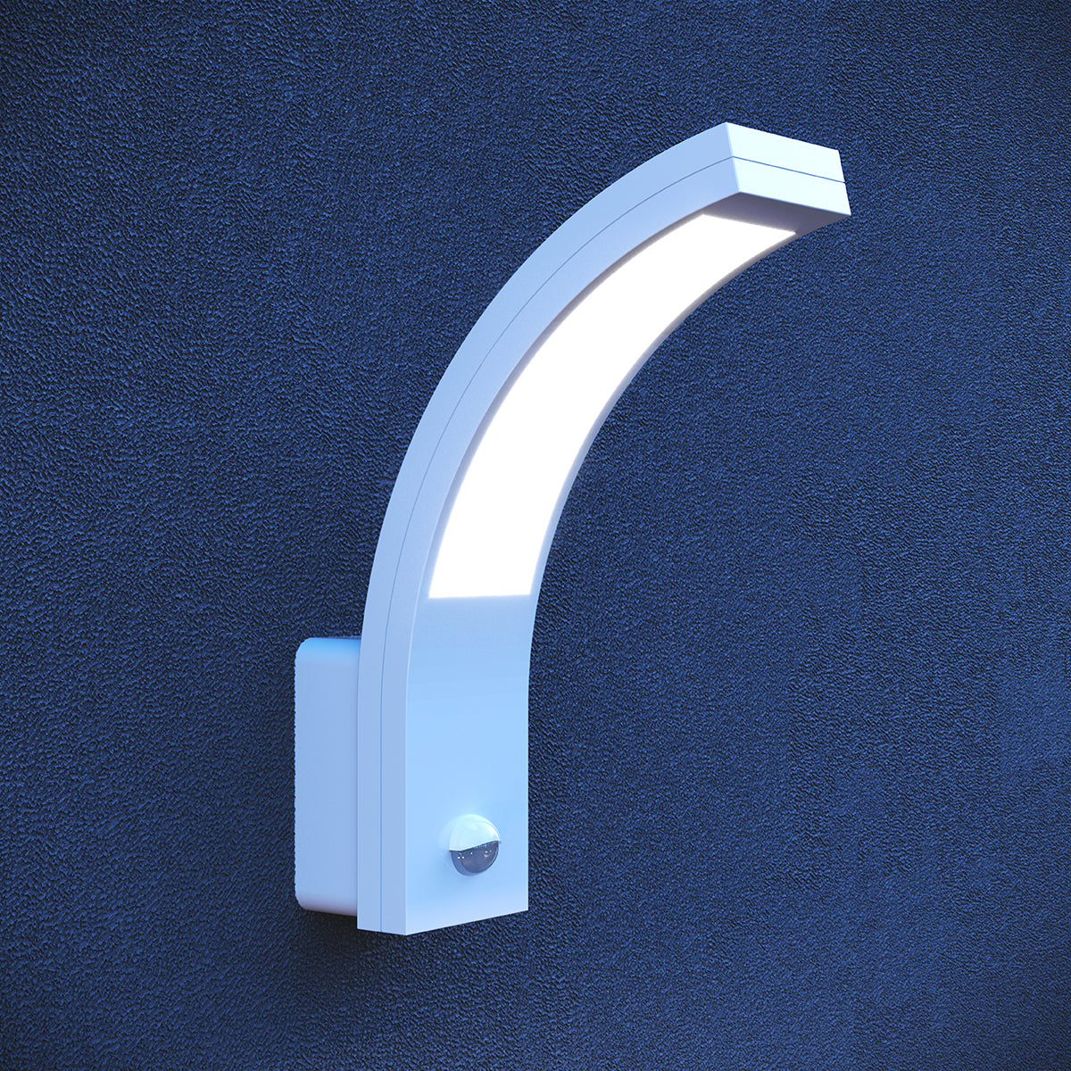 CGC PARIS White LED Curved Outdoor Wall Light With Motion Sensor