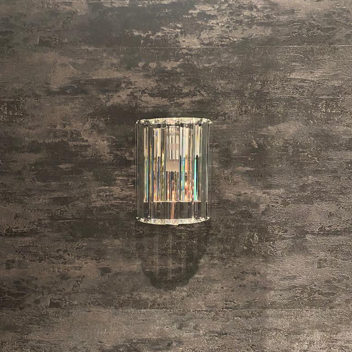 CGC HANNA Chrome & Crystal Glass Sparkling Curved Wall Light