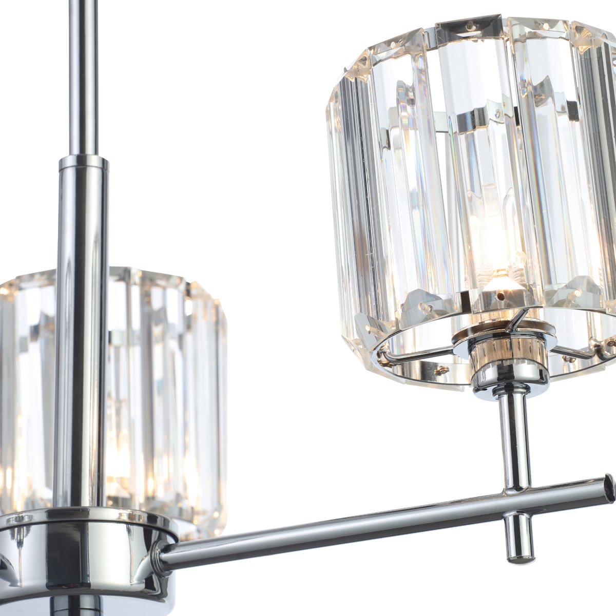 CGC HANNAH Modern 3 Light Chrome & Prism Crystal Chandelier Light