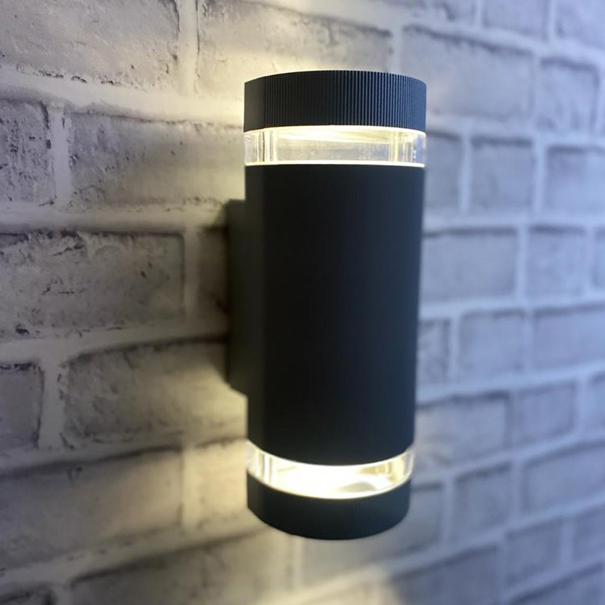CGC SILVIA Black Curved Up Down Outdoor Wall Two Light