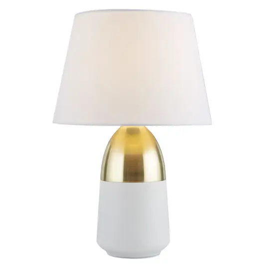 CGC EVA White and Brushed Brass Touch Table Lamp