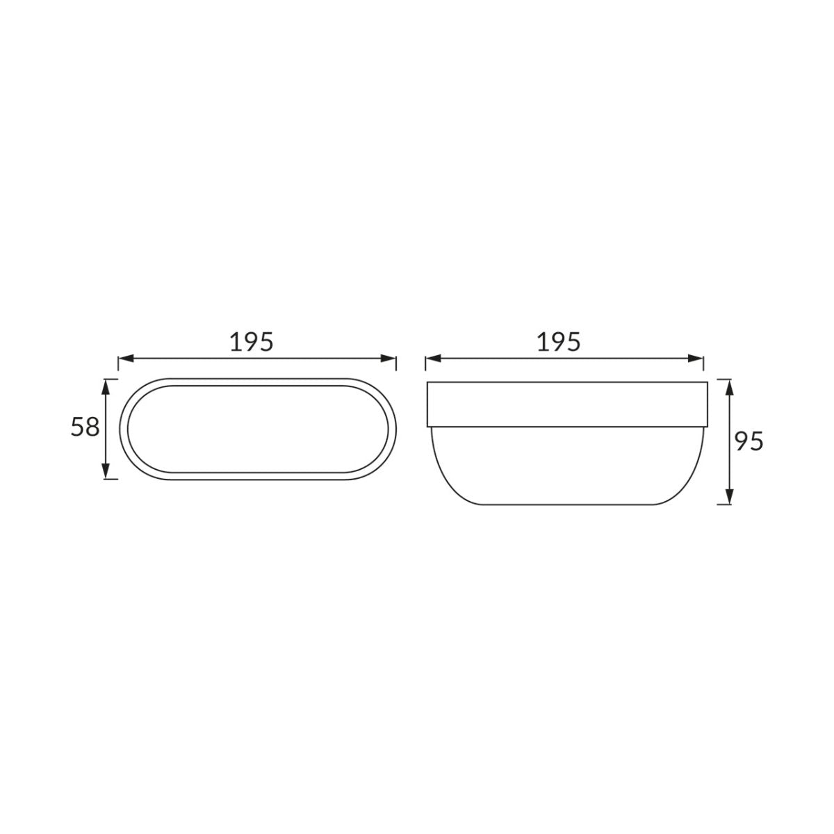 CGC LEAH White Opal Oval Outdoor Bulkhead 5W