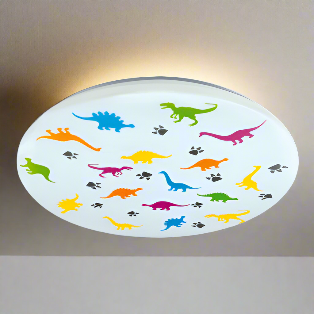 CGC DINO Large Round Children's Bedroom Ceiling LED Light Dinosaur Flush Mount