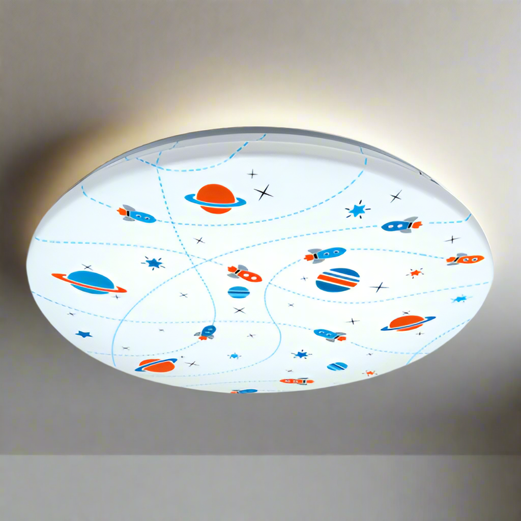 CGC ACEY Large Round Children's Bedroom Ceiling LED Light Space Planet Rocket LED Flush Mount