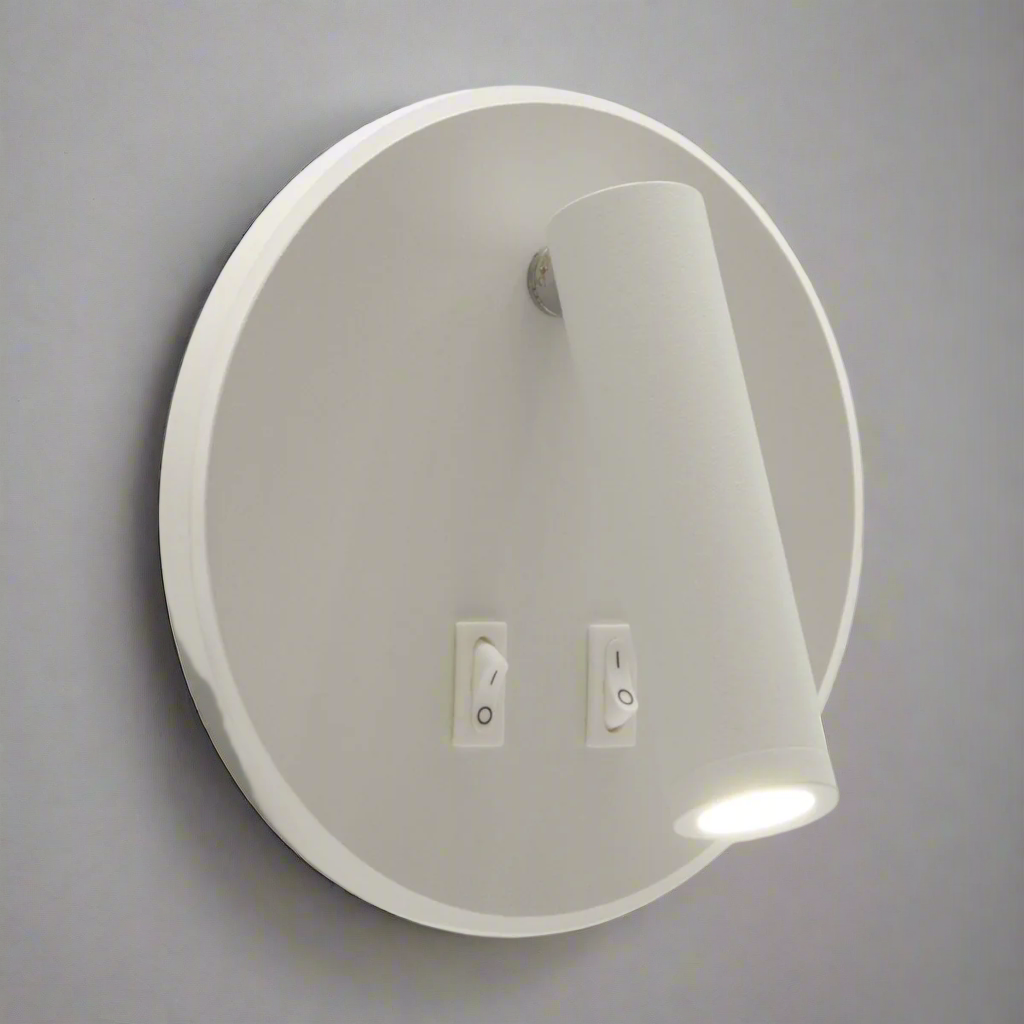 CGC JONES White Round LED Wall Light With LED Halo Edge