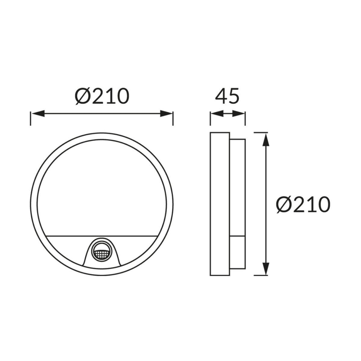 CGC LEAH White Opal Round Outdoor Bulkhead Wall Light 15W PIR Motion Sensor