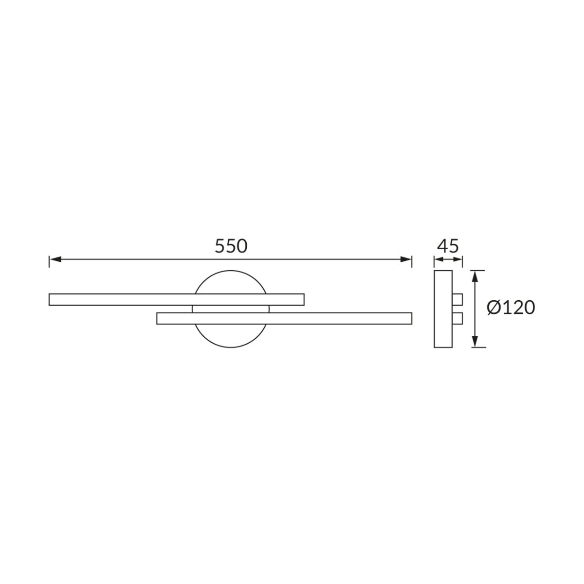 CGC SASH LED Black IP44 Bathroom Rated Wall Light 14W