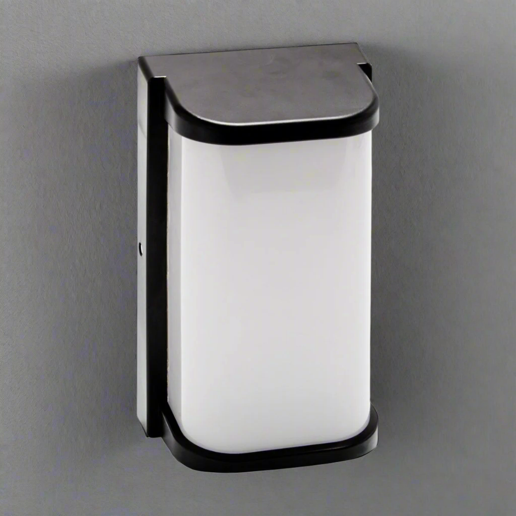 CGC ROX Black Outdoor LED Wall Light with Opal Diffuser IP65 10W