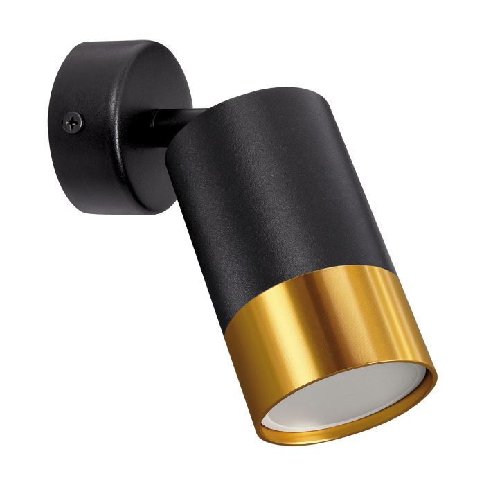 CGC PUZON Black GU10 Adjustable Surface Ceiling Downlight Flush Spot light with Gold Bezel