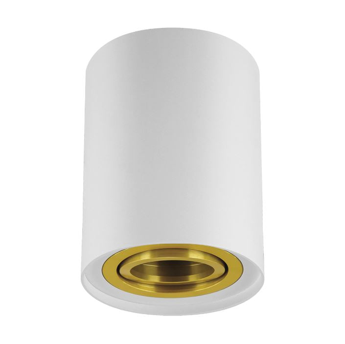 CGC PRINCE White GU10 Adjustable Surface Ceiling Downlight Flush Spot light with Gold Bezel