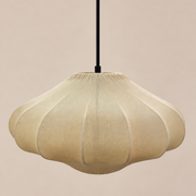 CGC Jolie Large 50cm Soft Ivory Stretch Smooth Fabric Round Seashell Lampshade