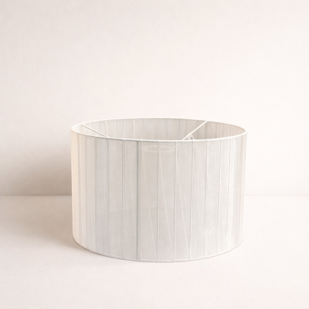 CGC Sylvie Silk Pleated Cream Round Drum Lamp Shade