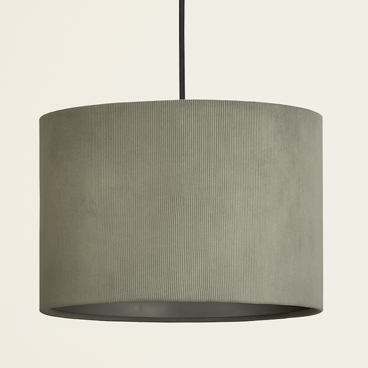 Grey pendant lamp on a beige background