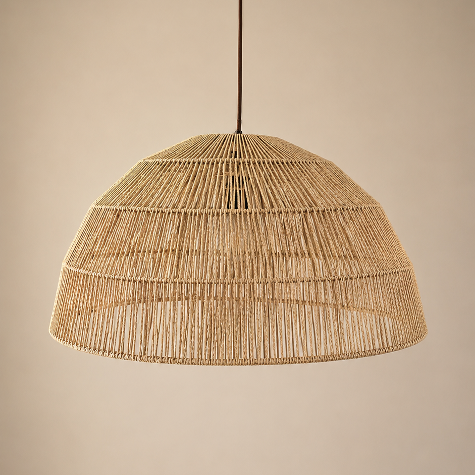 CGC Thalia Natural Woven String 50cm Dome Lampshade Hand Made Easy Fit