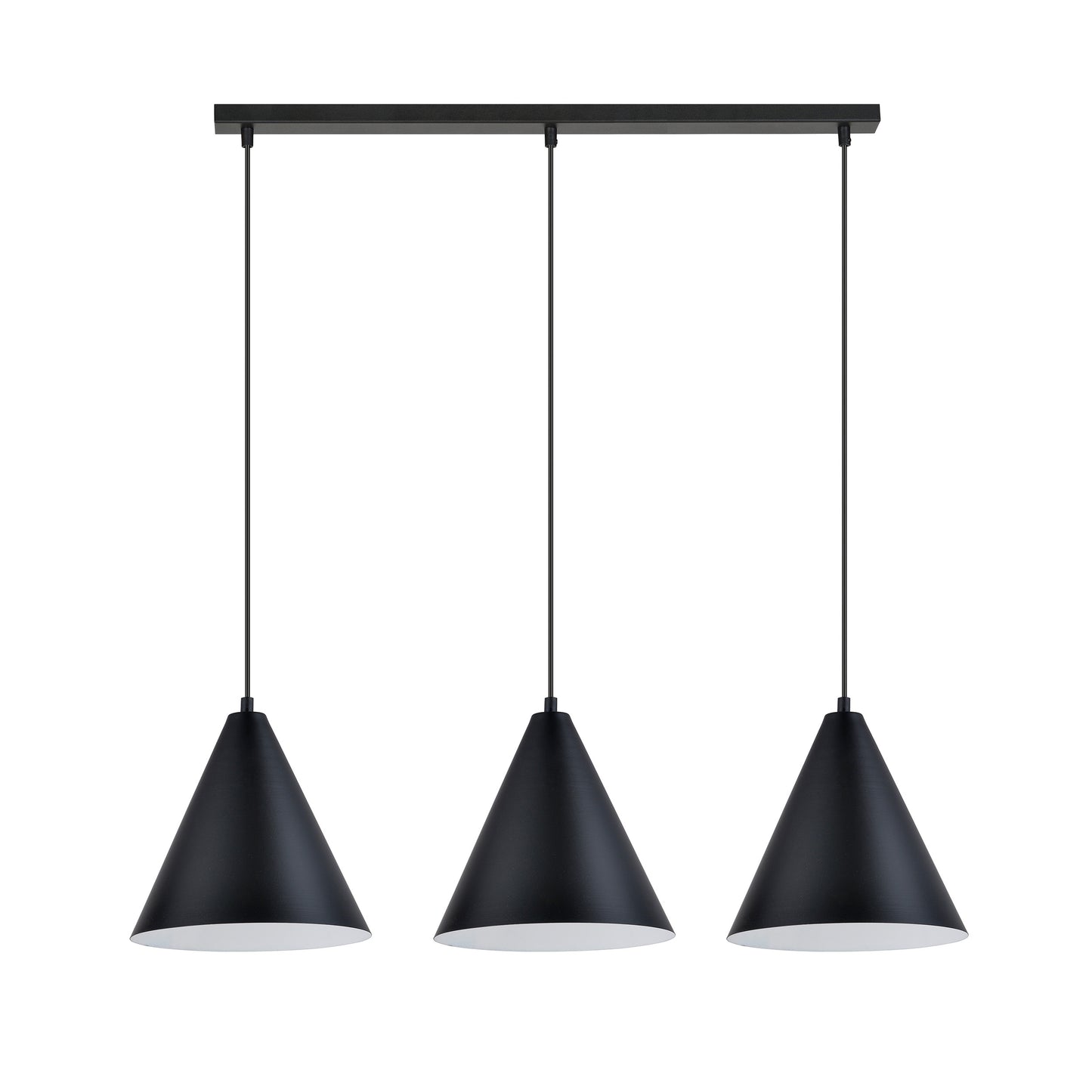 Accentuate your interior with a unique industrial style with a hanging lamp from the REBEL series. Made of durable steel, the lamp is characterized by a minimalist form. The black conical lampshade with a white interior not only adds character, but also optimizes light dispersion, providing pleasant, warm lighting. The perfect complement to modern spaces with a raw character.