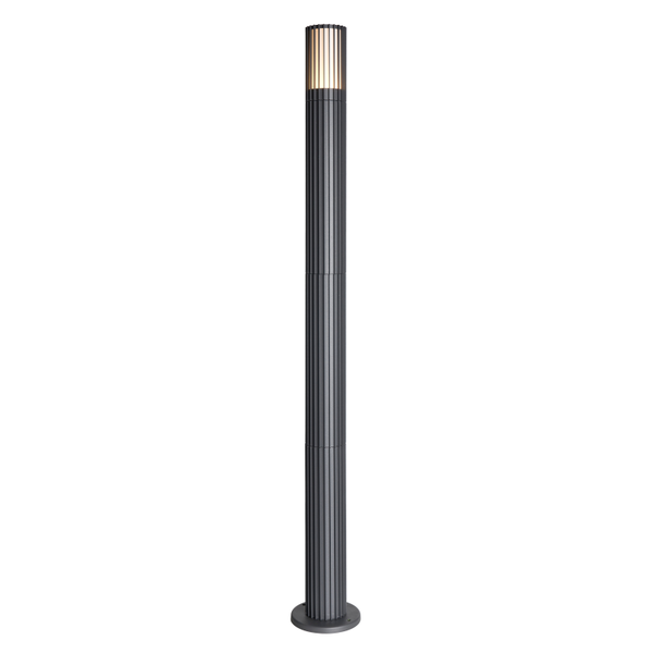 CGC LILLY Anthracite Dark Grey Ribbed GU10 Outdoor Bollard Post Light IP44