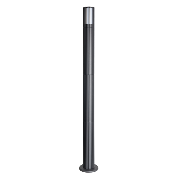 CGC LILLY Anthracite Dark Grey Ribbed GU10 Outdoor Bollard Post Light IP44