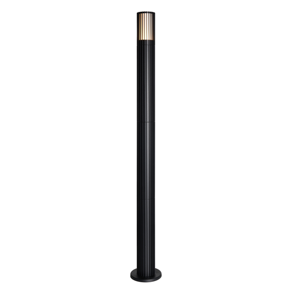 CGC LILLY Black Ribbed GU10 Outdoor Bollard Post Light IP44