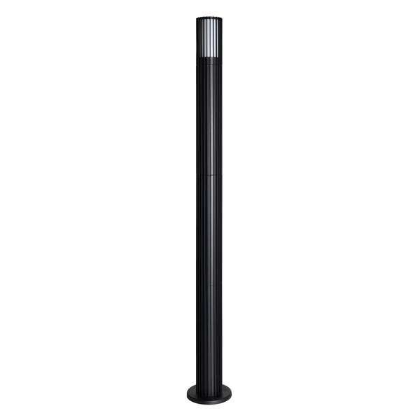 CGC LILLY Black Ribbed GU10 Outdoor Bollard Post Light IP44