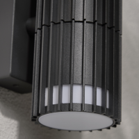 CGC LILLY Anthracite Dark Grey Ribbed GU10 Up & Down Outdoor Wall Light IP44