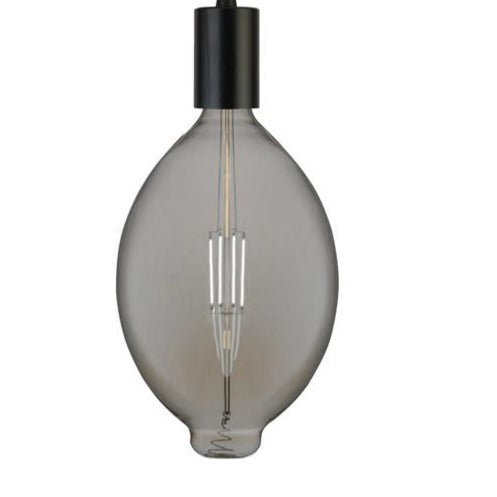 CGC JOHN Extra Large Smoked Glass Filament E27 LED Bulb Oval Globe Warm White Dimmable