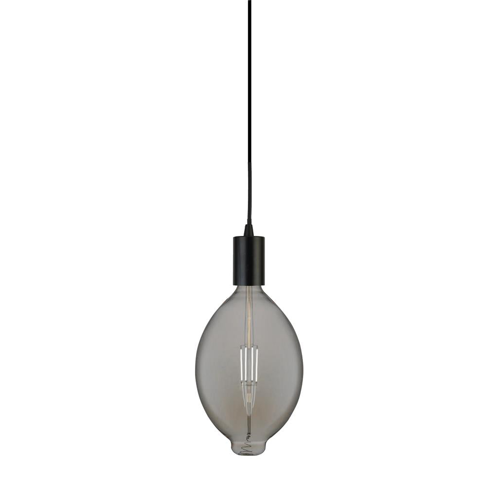 CGC JOHN Extra Large Smoked Glass Filament E27 LED Bulb Oval Globe Warm White Dimmable