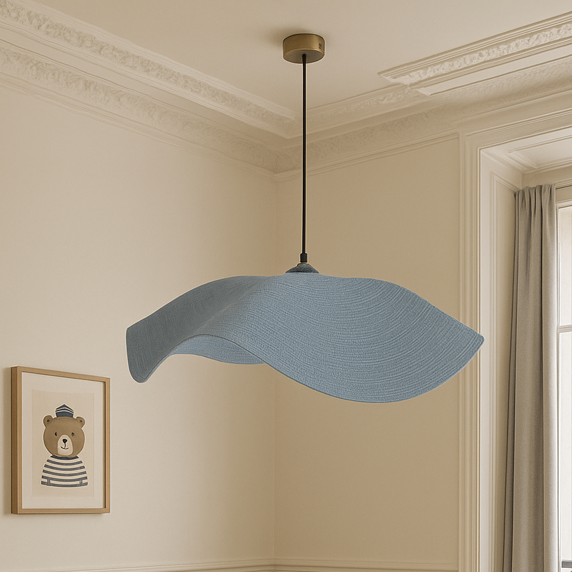 CGC Flora 78cm Baby Blue Large Floppy Fabric Lampshade