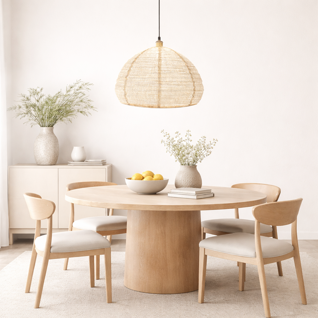 CGC Hester Oatmeal Linen Extra Large Round Open Easy Fit Hand Made Lampshade