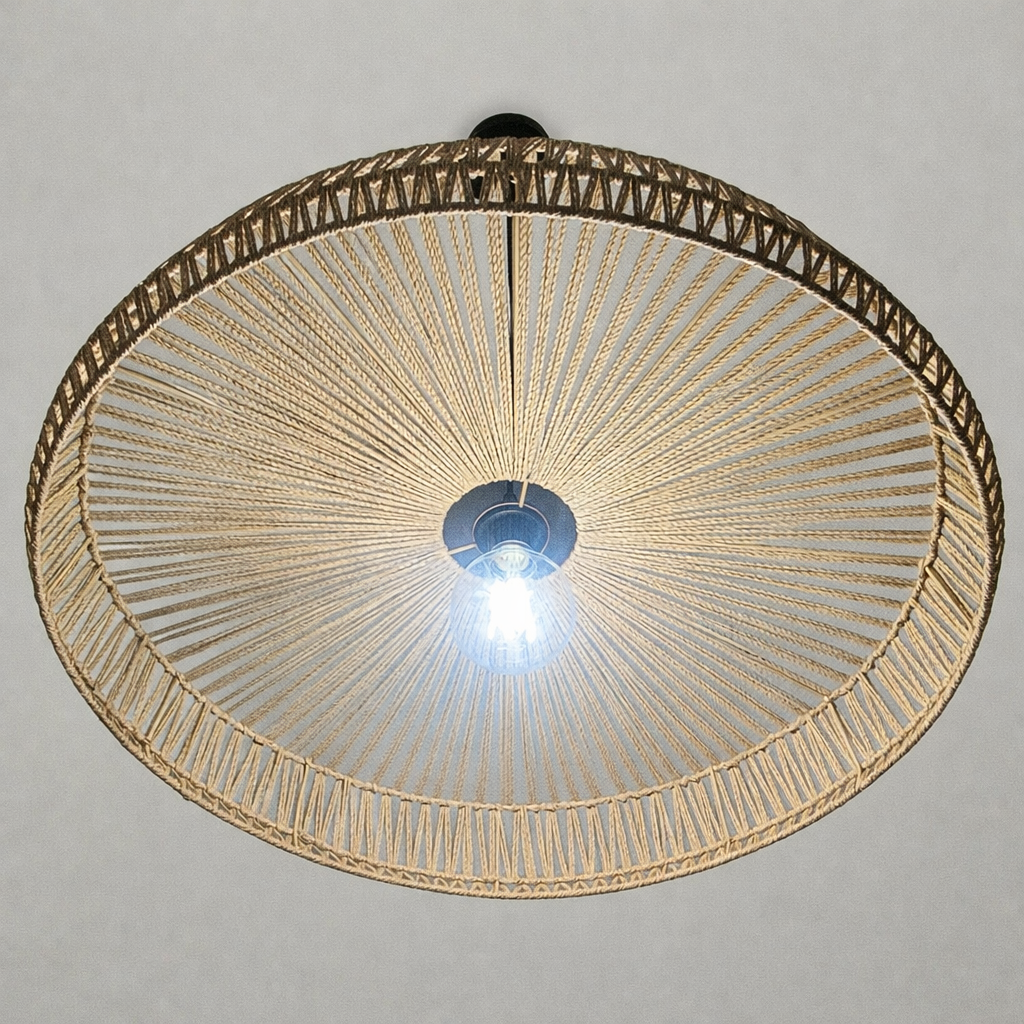 CGC Extra Large 70cm Natural String Woven Round Easy Fit Lampshade