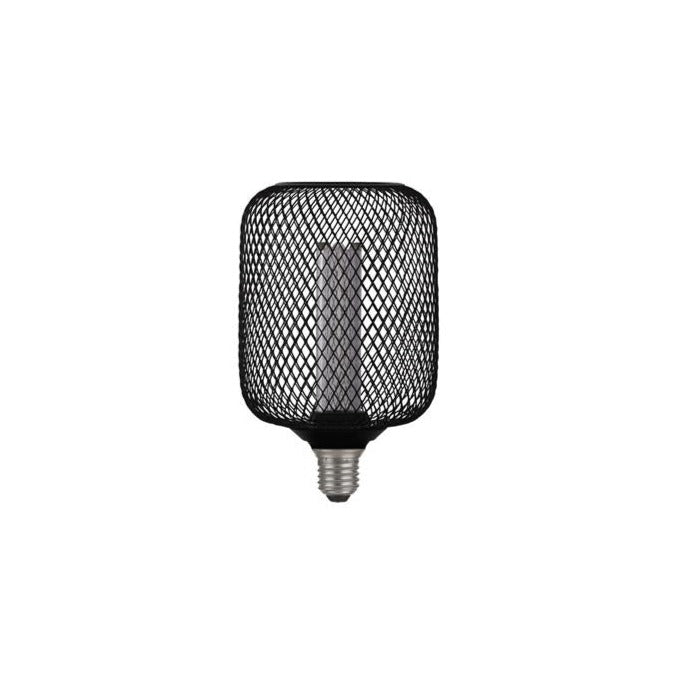Our decorative black mesh E27 LED drum bulb provides a unique aesthetic, blending seamlessly into many decors. Made from black wire mesh in drum cross hatch pattern giving this bulb a real industrial feel. This energy-saving bulb is perfect for exposed lighting designs fits any standard E27 lamp holder.