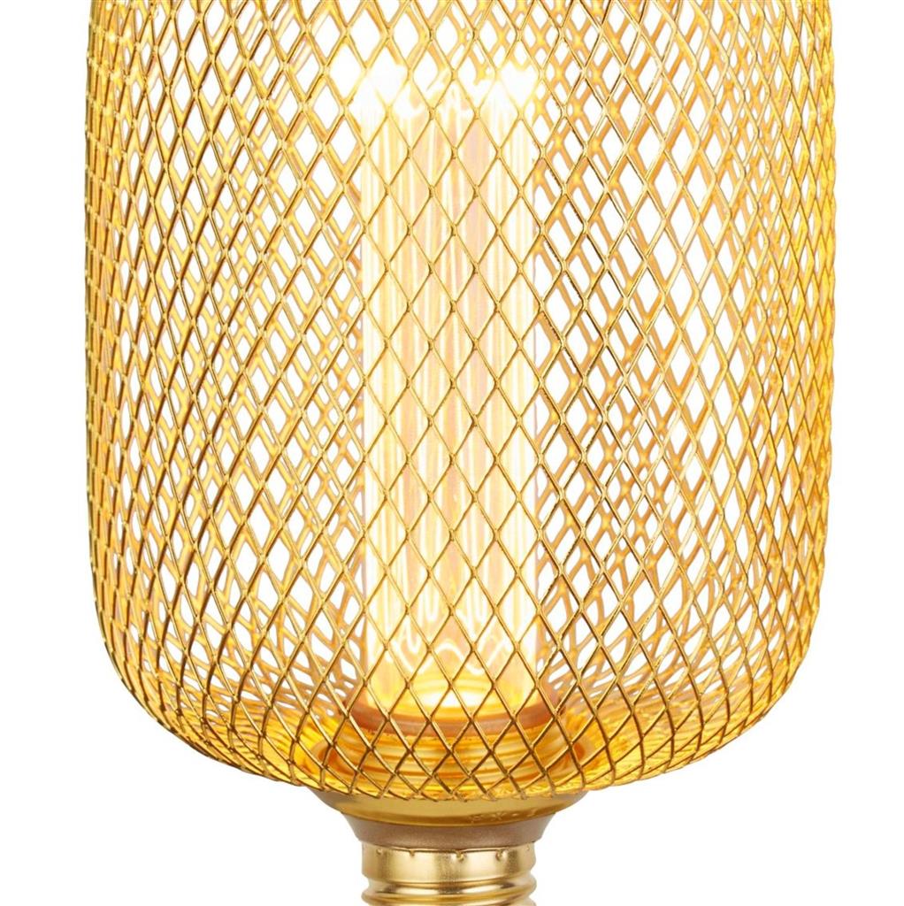 Our decorative gold mesh E27 LED drum bulb provides a unique aesthetic, blending seamlessly into many decors. Made from gold wire mesh in drum cross hatch pattern giving this bulb a real industrial feel. This energy-saving bulb is perfect for exposed lighting designs fits any standard E27 lamp holder.