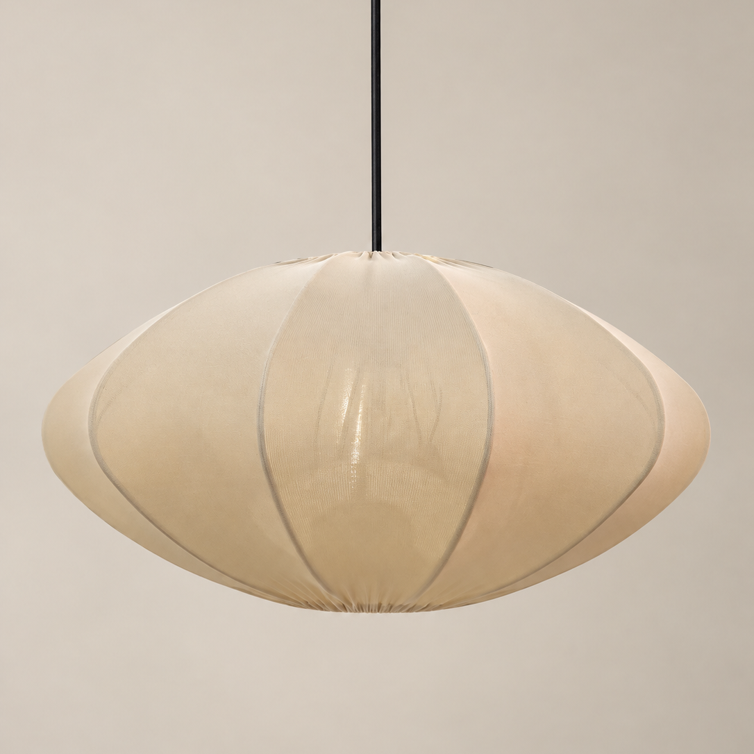 CGC Jolie Large 50cm Soft Ivory Stretch Smooth Fabric Round Globe Lampshade
