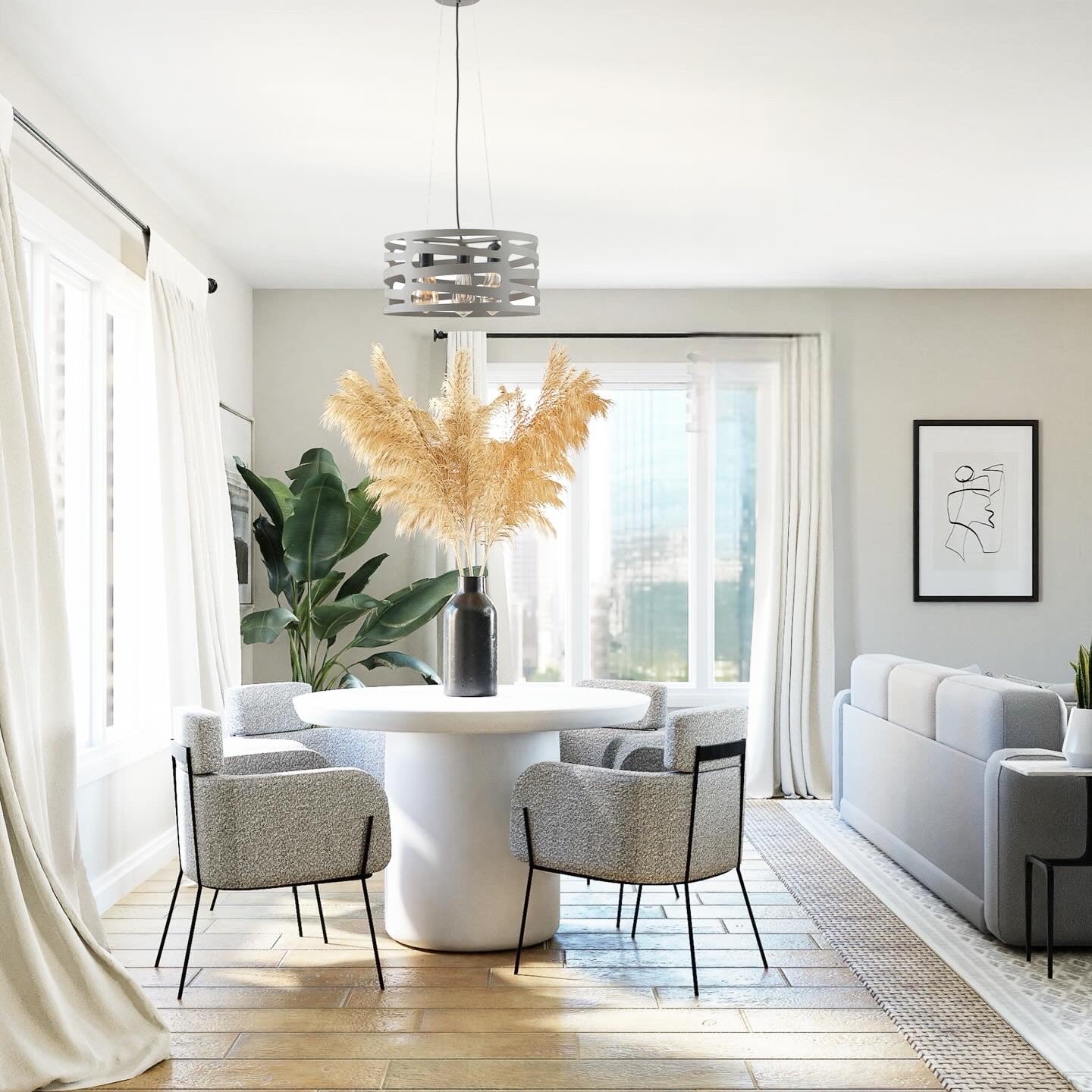 Our Marissa pendant ceiling Light is a strikingly beautiful fitting modern and contemporary in its appearance. This pendant light is constructed from a grey metal circular shade with laser cut outs and comes complete with a black adjustable cord and matching ceiling rose. When lit this light creates something spectacular as the light shines through the cut out shapes. 