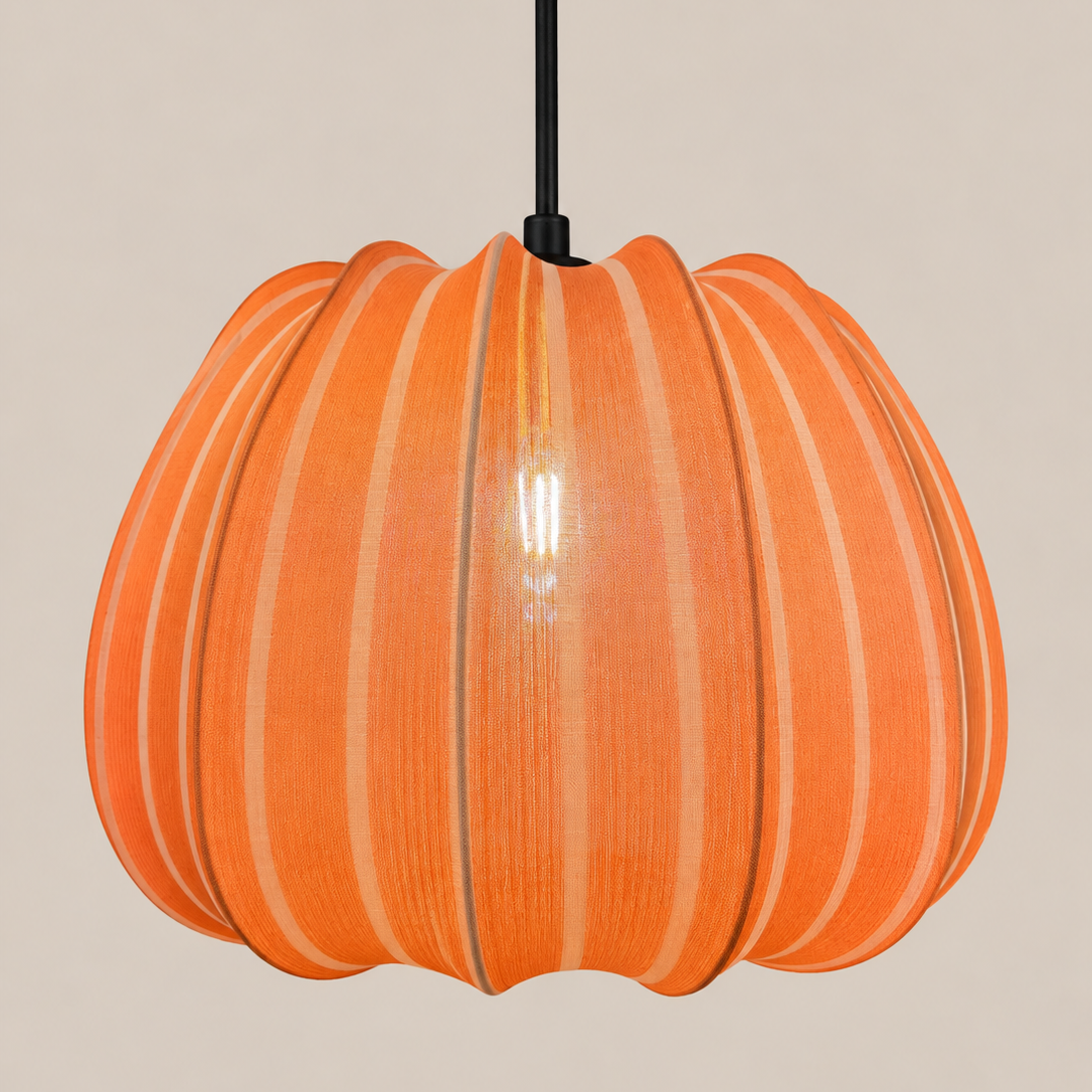 CGC Fleur Large 50cm Red & White Striped Bell Lantern Lampshade