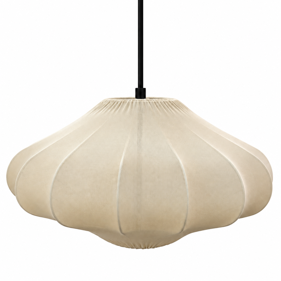 CGC Jolie Large 50cm Soft Ivory Stretch Smooth Fabric Round Seashell Lampshade