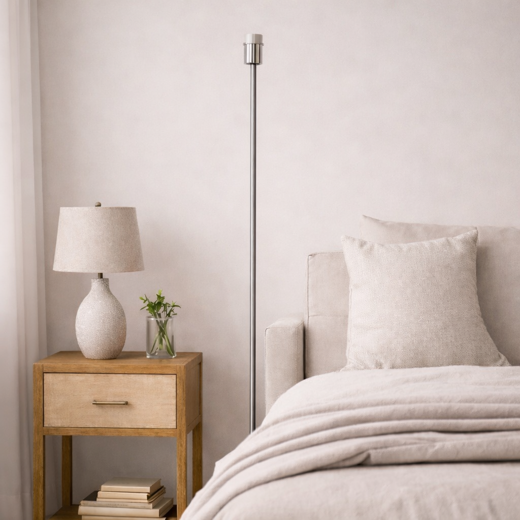 CGC Lena Brushed Nickel Straight Floor Lamp