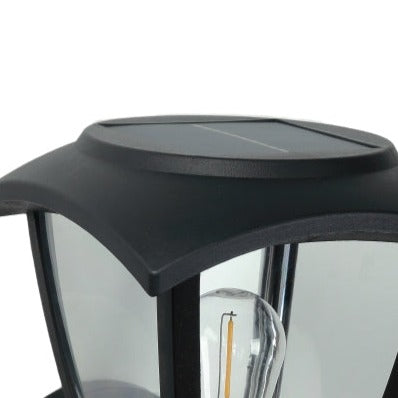 Create an aesthetically pleasing lighting system around your home with our Lara solar lantern light for your walls. This product is featured as an elegant and traditional lantern wall light design, constructed from black polycarbonate and fitted with clear polycarbonate diffusers. The Lara wall light comes complete with an integrated filament warm white LED bulb and built in solar panel.